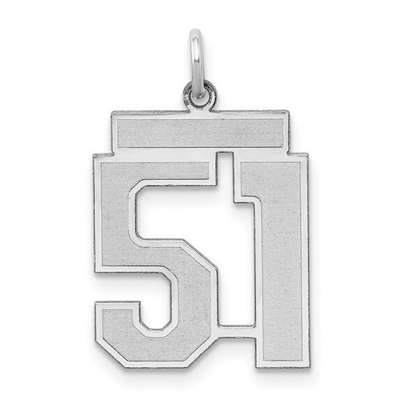 Sterling Silver Jersey Collection Medium Number 51 Pendant